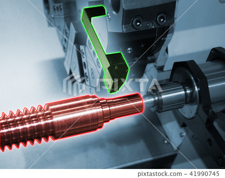 machining automotive part by cnc turning machine machining automotive part by cnc turning machine 41990745