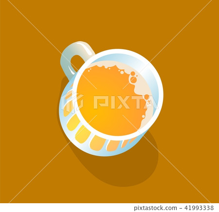 Beer mug top view. Flat vector illustration. Isolated on brown background Beer mug top view. Flat vector illustration. Isolated on brown background 41993338