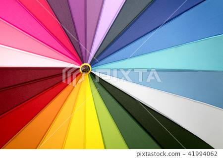 Rainbow umbrella isolated. White background 41994062