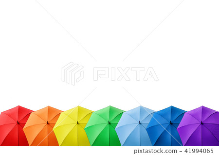 Rainbow umbrella isolated. White background Rainbow umbrella isolated. White background 41994065
