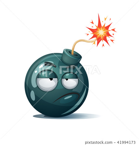 Cute, funny, crazy - cartoon bomb character. Cute, funny, crazy - cartoon bomb character. 41994173