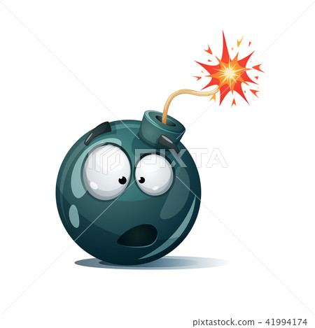 Cute, funny, crazy - cartoon bomb character. Cute, funny, crazy - cartoon bomb character. 41994174