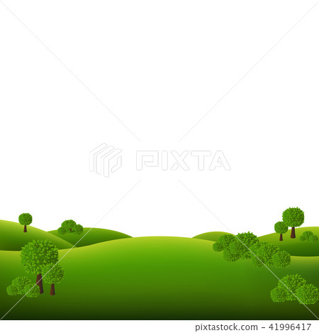 Green Landscape Isolated White Background 41996417