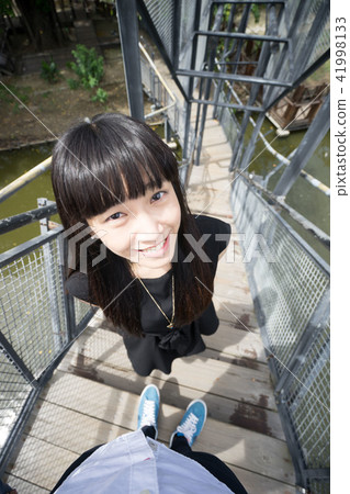 亞洲台灣台南安平樹屋女生女性人像 41998133