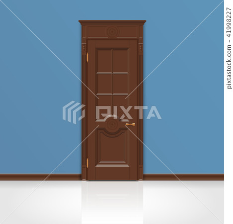 wooden entrance door vector 41998227