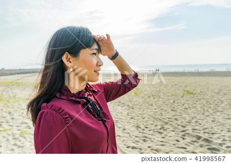 亞洲台灣台南安平觀夕平台海邊沙灘海水女人女性女孩模特兒肖像人像 亞洲台灣台南安平觀夕平台海邊沙灘海水女人女性女孩模特兒肖像人像 41998567