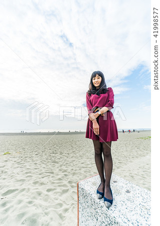 亞洲台灣台南安平觀夕平台海邊沙灘海水女人女性女孩模特兒肖像人像 亞洲台灣台南安平觀夕平台海邊沙灘海水女人女性女孩模特兒肖像人像 41998577