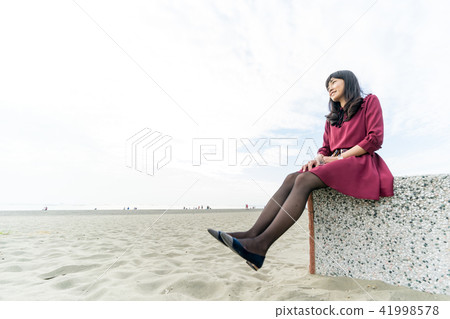 亞洲台灣台南安平觀夕平台海邊沙灘海水女人女性女孩模特兒肖像人像 亞洲台灣台南安平觀夕平台海邊沙灘海水女人女性女孩模特兒肖像人像 41998578