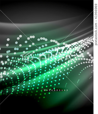 Neon glowing techno lines, hi-tech futuristic abstract background template with square shapes 41998969