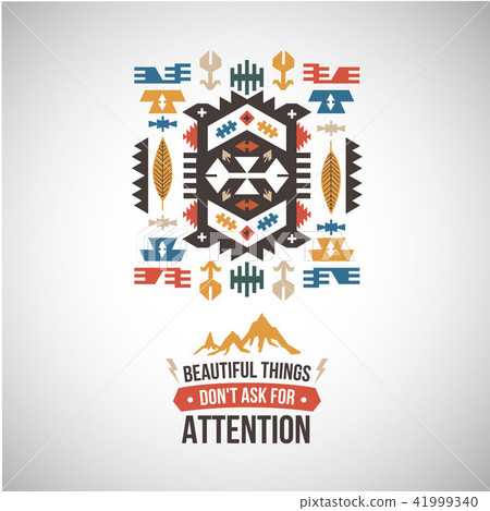Vector colorful decorative element on native ethnic style 41999340