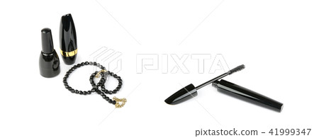 Cosmetics and beads isolated on white background. Cosmetics and beads isolated on white background. 41999347