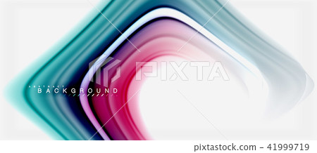Rainbow fluid colors abstract background twisted liquid design, colorful marble or plastic wavy 41999719