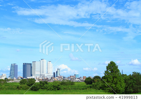 Summer sky Nagoya city cityscape 41999813