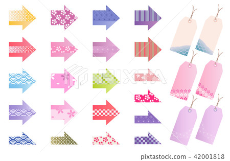 Japanese pattern arrow and tag - Stock Illustration [42001818] - PIXTA
