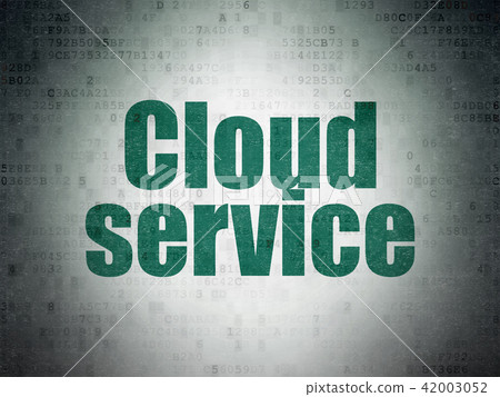 Cloud networking concept: Cloud Service on Digital Data Paper background 42003052