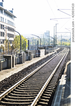 beautiful modern empty train station in sun light 42003410