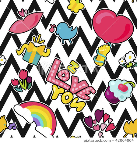 Vector Romantic Love Seamless Pattern 42004004