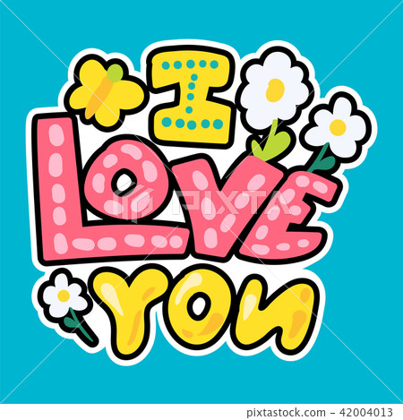 Vector Romantic Love Patch in doodle style 42004013