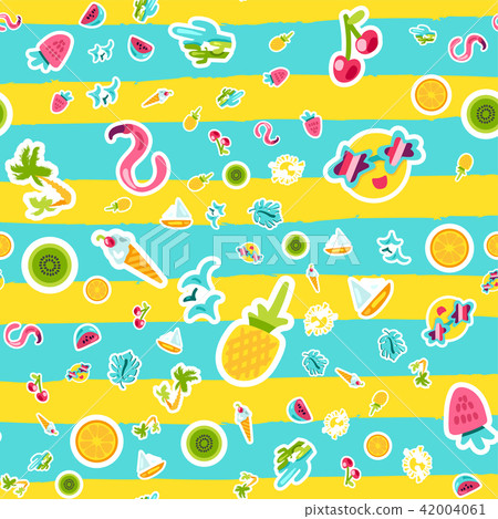 Vector Tropical Summer Seamless Pattern Vector Tropical Summer Seamless Pattern 42004061
