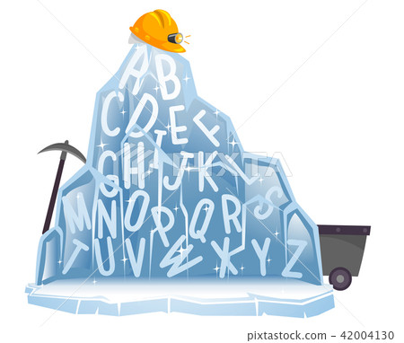 Ice Mountain Alphabet Mining Illustration 42004130