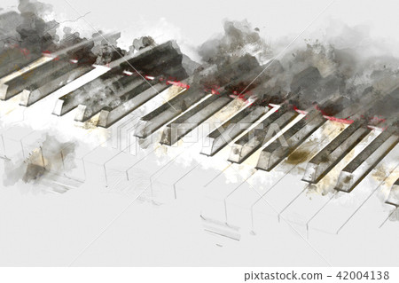 Abstract Piano On Watercolor Painting Background Stock Illustration 42004138 Pixta