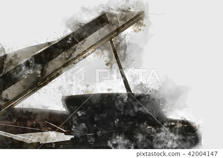 Abstract piano on Watercolor painting background Abstract piano on Watercolor painting background 42004147