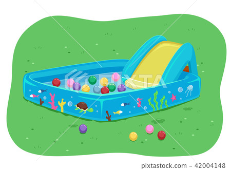 Toddler Kiddie Pool Illustration Toddler Kiddie Pool Illustration 42004148