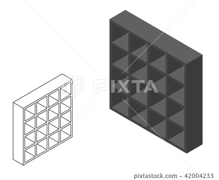 Empty bookcase. Isolated on white background. Empty bookcase. Isolated on white background. 42004233