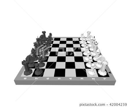 Chess board with figures. Isolated on white  42004239