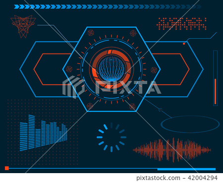 Futuristic HUD interface elements. Futuristic HUD interface elements. 42004294