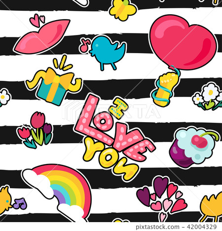 Vector Romantic Love Seamless Pattern Vector Romantic Love Seamless Pattern 42004329