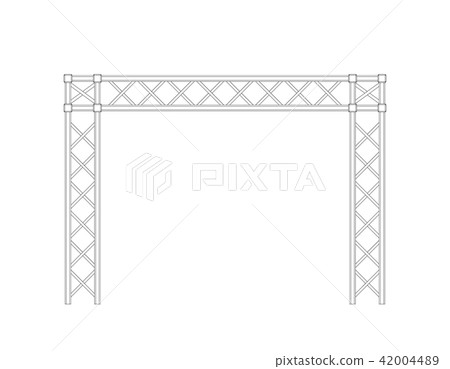 Truss construction. Isolated on white background. Truss construction. Isolated on white background. 42004489