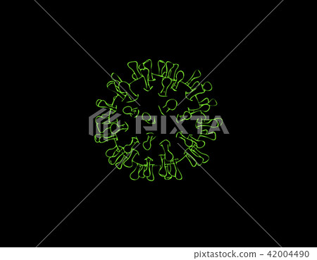 Virus. Isolated on black background.Vector outline Virus. Isolated on black background.Vector outline 42004490