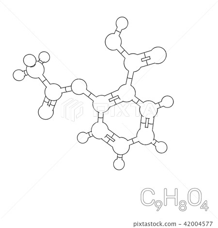Aspirin model molecule. Isolated on white 42004577