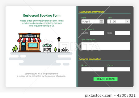 Onboarding design in Restaurant booking form Onboarding design in Restaurant booking form 42005021