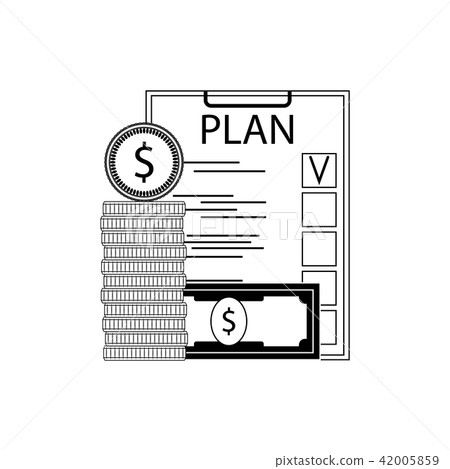 Finance plan concept line style Finance plan concept line style 42005859