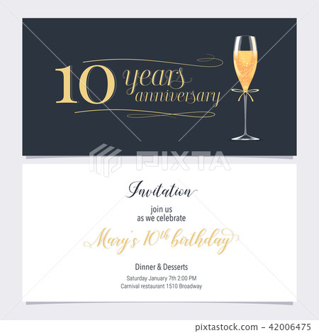 10 years anniversary invitation vector 42006475