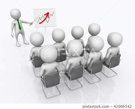 Business presentation with 3D figures 42006542