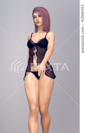Fashionable beautiful woman walking in lingerie Fashionable beautiful woman walking in lingerie 42006561