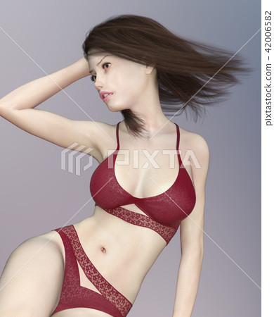 Beautiful posing woman in sexy lingerie 42006582