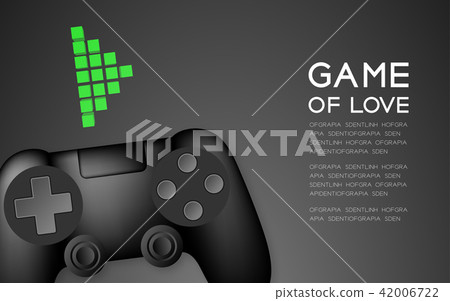 Gamepad or joypad black and pixel play symbol 42006722