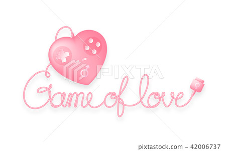 Gamepad or joypad heart shape pink color 42006737