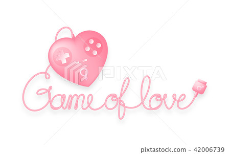 Gamepad or joypad heart shape pink color 42006739