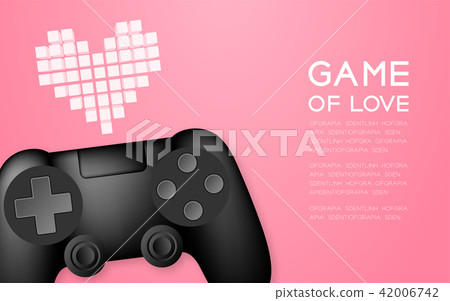 Gamepad or joypad black and pixel heart symbol Gamepad or joypad black and pixel heart symbol 42006742