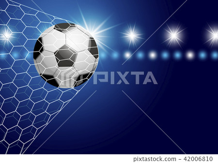 Soccer ball in goal with spotlight Soccer ball in goal with spotlight 42006810