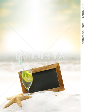 Banner frame with summer background 42007098