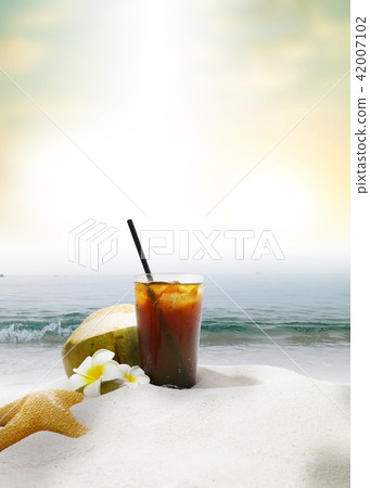 Banner frame with summer background 42007102