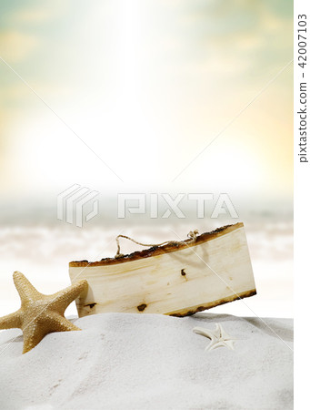 橫幅框架有夏天背景 42007103