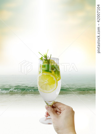 Banner frame with summer background 42007104