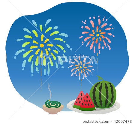 Fireworks and watermelons - Stock Illustration [42007478] - PIXTA